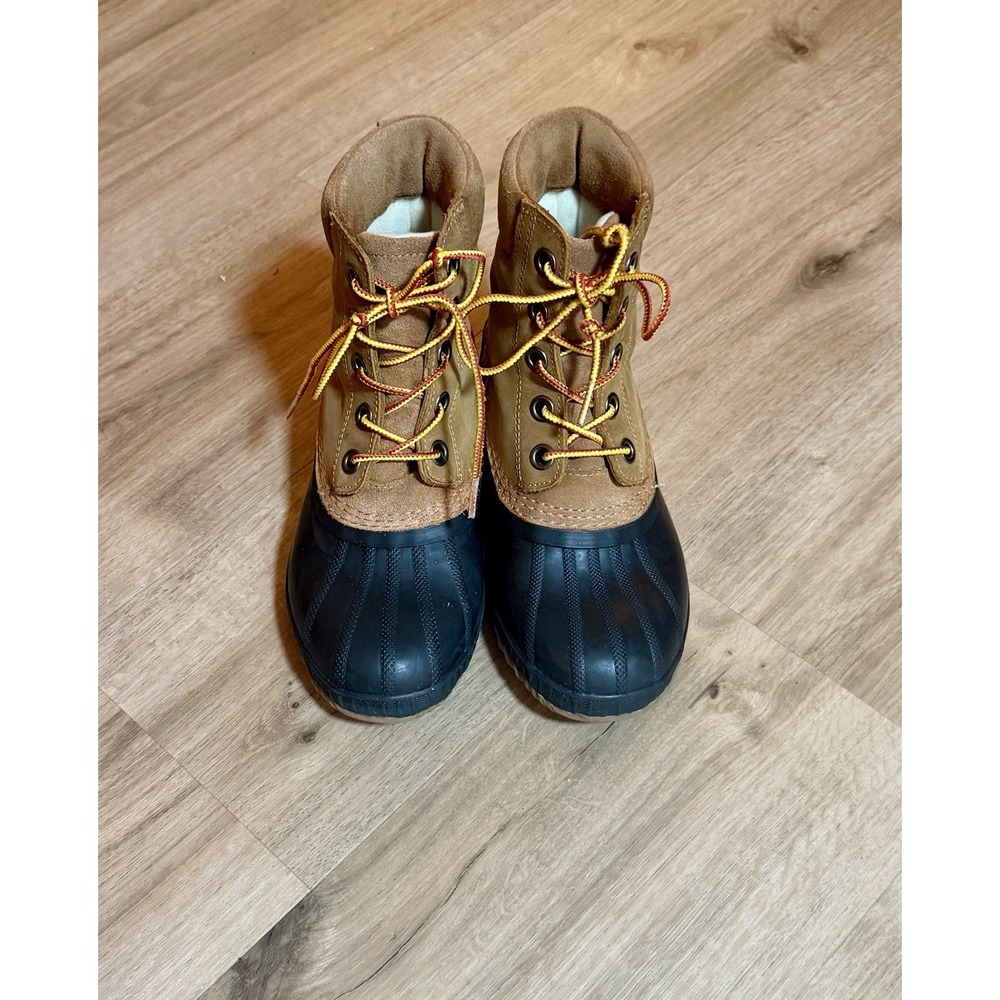 Sorel Cheyanne II Tan/Black Boots Waterproof Insulated Suede Leather Rubber Sz 4